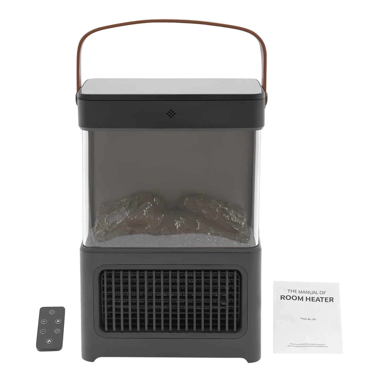 Portable 3D Electric Fireplace Heater w/ Remote Control