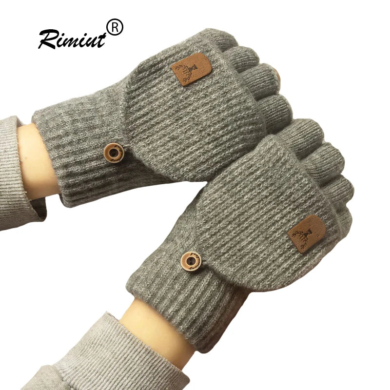 Winter Gloves Knitted Fingerless