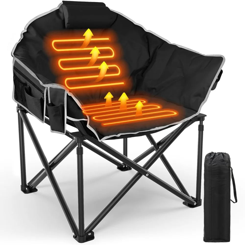 Oversized Heated Camping Chair with Adjustable Temperature