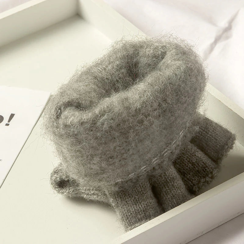 Winter Gloves Knitted Fingerless
