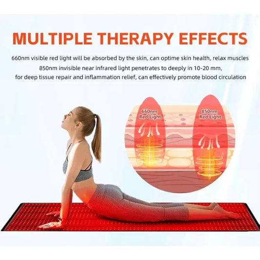 Red Light Therapy Yoga Mat Full Body 660nm-850nm